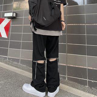 Zip Accent Loose Fit Pants