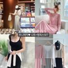 Set: Knit Crop Top + Maxi Camisole Dress