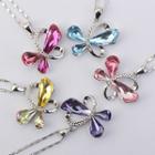 Crystal Bow Pendant Necklace
