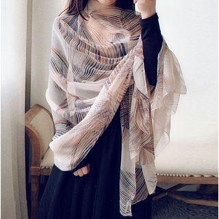 Printed Lightweight Scarf Light Pink - One Size