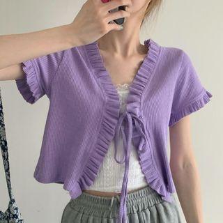 Ruffle Knit Top / Lace Camisole Top