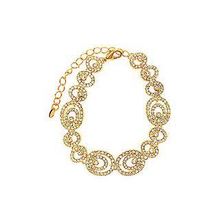 Sparkling Golden Bracelet With White Austrian Element Crystal