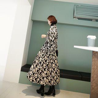 Geo Pattern Maxi Shirtwaist Dress
