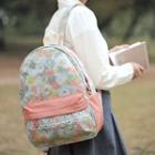 Lace-trim Floral Canvas Backpack