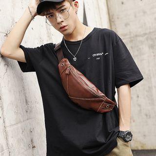 Faux Leather Belt Bag Coffee - One Size