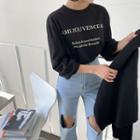 Letter Extra Long-sleeve T-shirt
