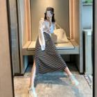 Loose-fit Light Top / Striped Sleeveless Dress