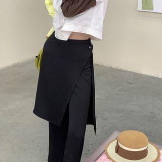 Wrap Straight Leg Pants