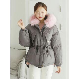 Detachable Faux-fur Hooded Padded Parka