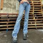 Print Low-rise Boot-cut Jeans