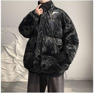 Astronaut Print Padded Zip-up Jacket