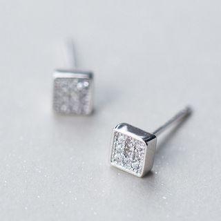 925 Sterling Silver Rhinestone Sterling Silver Earrings