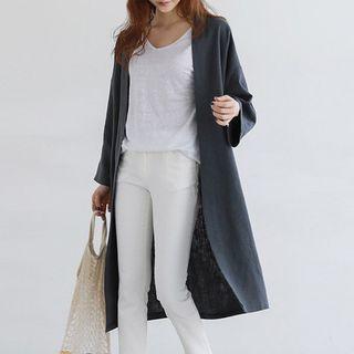 Open Front Long Linen Jacket