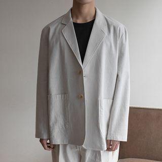 Single-breasted Patch-pocket Boxy Blazer