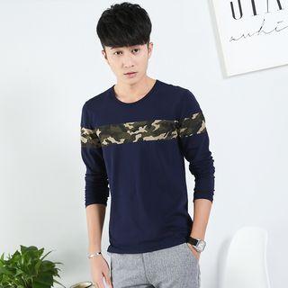 Camouflage Printed Panel T-shirt