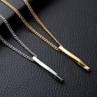 Stainless Steel Bar Pendant Necklace