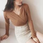 Wrap Front Long-sleeve T-shirt