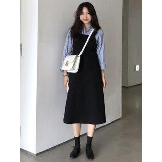 A-line Midi Suspender Dress