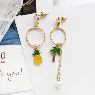 Non-matching Alloy Pineapple Tree Dangle Earring