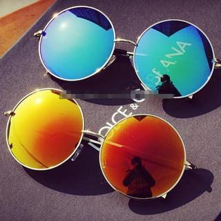 Oversized Round Mirrored Sunglasses