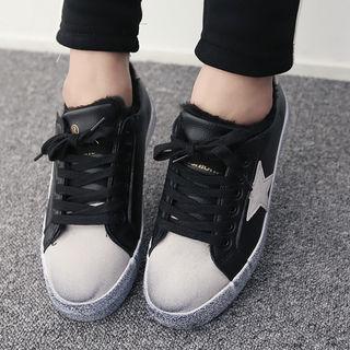 Fleece-lined Stained Sneakers