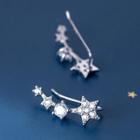 Star Rhinestone Sterling Silver Earring 1 Pair - Silver - One Size