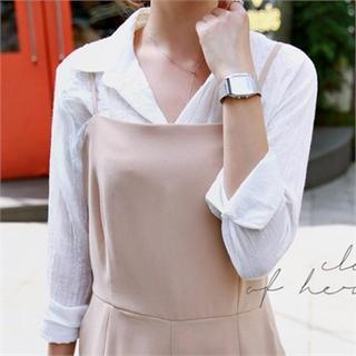Pocket-front Crinkled Shirt
