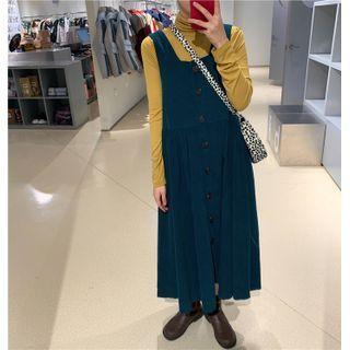 Long-sleeve Top / Corduroy Overall Dress