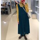 Long-sleeve Top / Corduroy Overall Dress