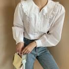 Collared Lace-trim Shirt