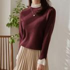 Pleat-detail Woolen Sweater