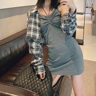 Spaghetti Strap Halter Mini Dress