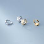 Flower Sterling Silver Hoop Earring