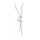 18k White Gold Ballet Ballerina Dancer Round Diamond Accents Dangle Pendant Necklace (0.18cttw) (free 925 Silver Box Chain, 16)