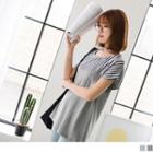Batwing Sleeve Striped Panel Top
