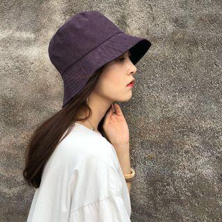 Faux Suede Bucket Hat Dark Purple - M=56-58cm
