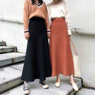 Maxi Knit A-line Skirt