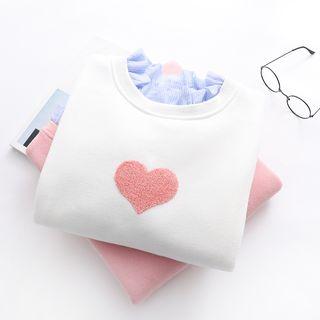 Heart Mock Two-piece Long-sleeve Sweatshirt