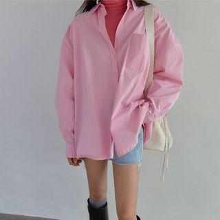 Plain Shirt / Mock Neck T-shirt