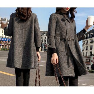 Plaid Elbow-sleeve Coat