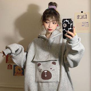 Bear Print Oversize Hoodie