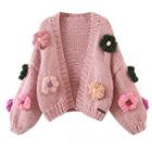 Floral Cardigan Flowers - Pink - One Size