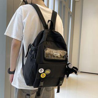 Lettering Pvc Panel Backpack / Brooch / Bag Charm / Set