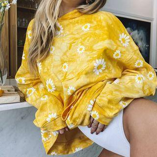 Floral Print Oversized Hoodie