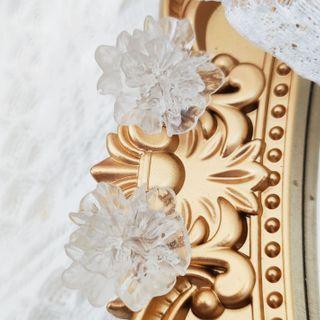 Faux Crystal Flower Stud Earring / Clip-on Earring