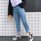 Embroidered Straight-leg Jeans