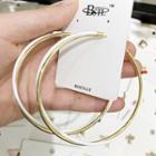 Two-tone Hoop Earring 1 Pair - Gold - One Size