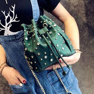 Star Studded Rhinestone Bucket Bag