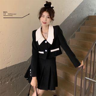 Two-tone Blazer / Pleated Skirt