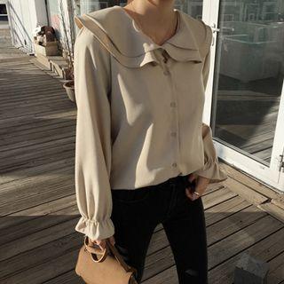 Layered Ruffle-collar Blouse